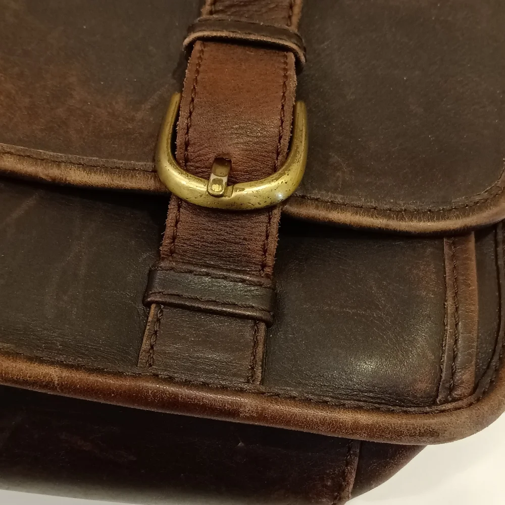 All Leather Distressed Briefcase Portfolio Brown